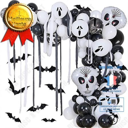 Halloween ballongset - TD - Spöke och skalle - Flerfärgad - Rund - Latex