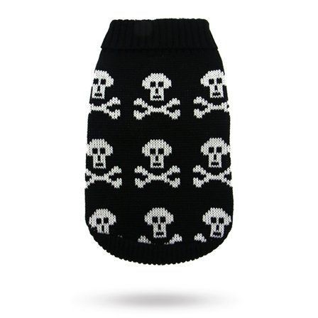 Urban Pup - Black Skull - Strikket Hundegenser - Hundegenser, hundvester & T-skjorter til hunder