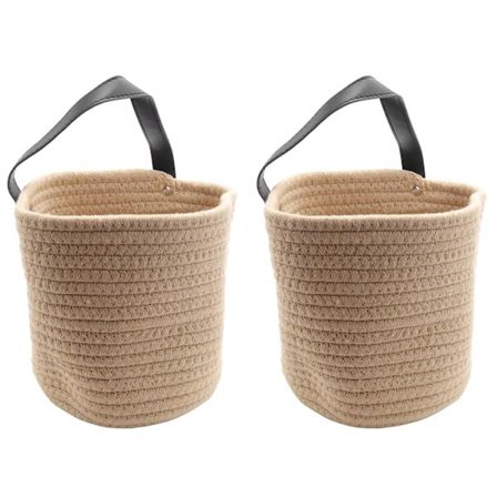 Hängande Förvaringskorg - Repvävd Förvaringskorg Hängande Väggkorg Med Handtag Dekorativ Korg