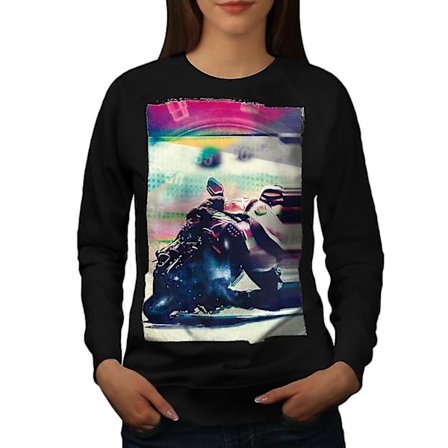 Ride Speed ​​Race Biker Women Blacksweatshirt
