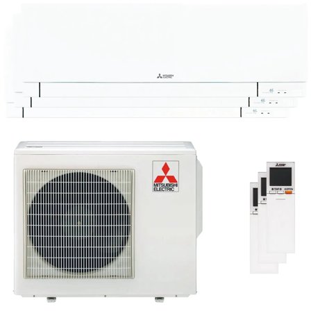 Condizionatore Mitsubishi Electric Kirigamine Zen MSZ-EF trial split 9000+9000+12000 BTU inverter A++ wifi esterna 5,4 kW bianco