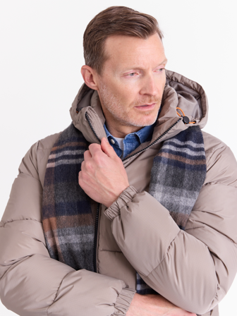 MATCH - Shaun rutete ullskjerf - Redford - Str. ONESIZE - Herre - Tilbehør - Brun - 100% ull-lam