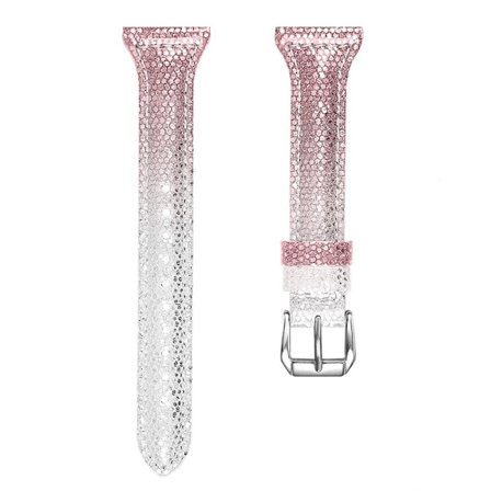 Garmin Vivomove 3 värisävyinen naudannahkakellon hihna - Hopea / Pinkki