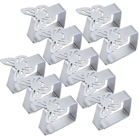 10 stk Rustfritt Stål Utendørs Duk Klips Sklisikre
