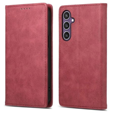 Samsung Galaxy S25 RFID Blocking Wallet Cover - Red