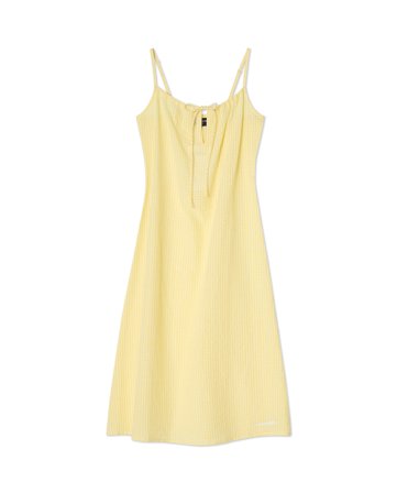 Lexington Kariertes nachthemd aus bio-baumwolle seersucker, gelb/weiß