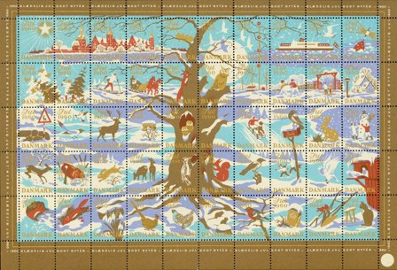 Danmark - Julemærkeark 1960 - Foldet