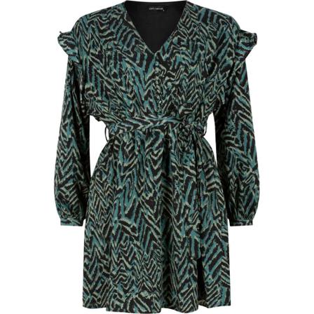 Lofty Manner, Dress alitha black & green printed Groen, Dames, Maat:M,polyester