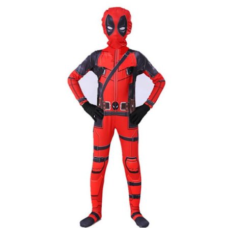 Kids Boys Deadpool Fancy Dress Party Jumpsuit Cosplay Kostym 110cm