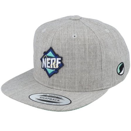 Nerf - Grå snapback Keps - Geometric Logo Heather Grey Snapback @ Hatstore