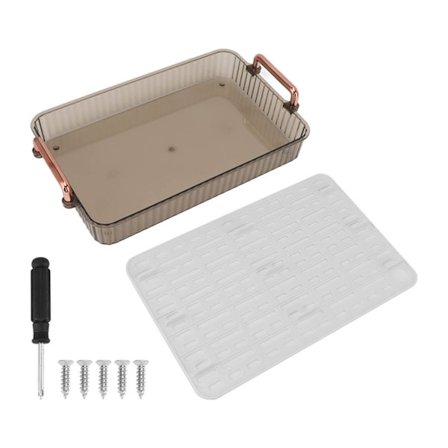 Rektangulær dobbeltlags tebakke med dræningsrist til fester Stort hvidt sofabord køkken