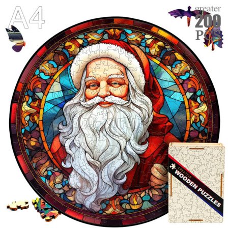 Träleksaker Montessori Snögubbe Jul Älg Träpussel med Trälåda 3D-pussel för Vuxna Pedagogiskt YPAN-3549-A4