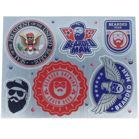 Bearded Man - Svart Tilbehør - Bearded Man Mixed Color Sticker Sheet @ Hatstore