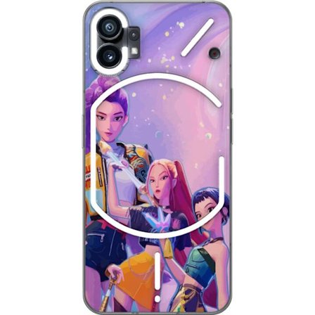 Kompatibelt Mobildeksel til Nothing Phone (1) Futuristiske popdamer i neonfarger med magiske detaljer mot en drømmeaktig galaksebakgrunn