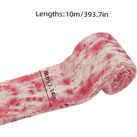 2 stk. Halloween Dekorationer Halloween Skræmmende Bloddug Skræmmende Læskig Dug Med Blodige Tryk (8cm*10m)