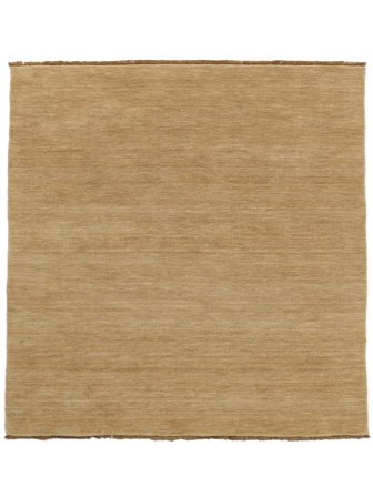 Villamatto Yksivärinen Handloom Fringes Beige Neliö Matto Matto