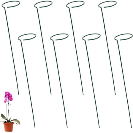 8 stk. plantepinne, runde grønne pinne for plante støtte, hjelper dine planter