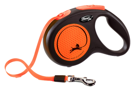 Flexi - Koppel New Neon Band Orange Medium, 5 m, maks. 25 kg - Hund - Halsbånd - ZOO.no