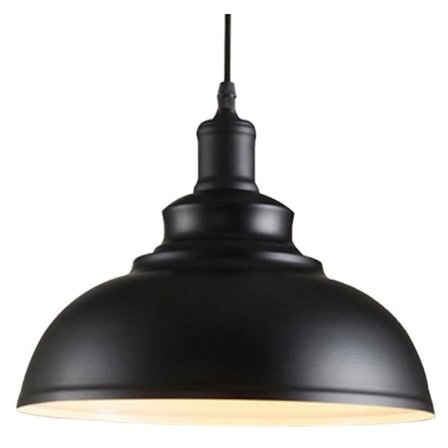 XJ-Vintage Teollinen Riippuvalaisin E27 290mm Kattovalaisin Retro Varjostin Keittiöön Ruokasaliin Olohuoneeseen Makuuhuoneeseen Ravintolaan, Musta_yux