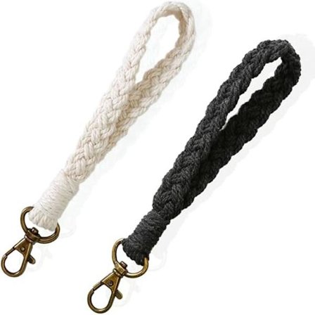 Makramé Nøglering Håndledsrem Nøglekæde Boho Armbånd Nøglebånd til Kvinder Nøglering Armbånd Kvinder Gaver