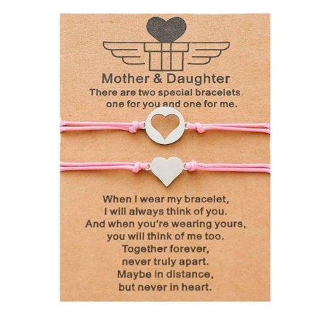 2 stk vevd foreldre-barn-armbånd Mor Datter-armbånd G G