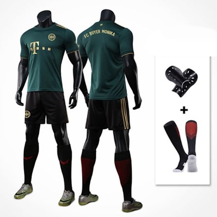 Bayern Green Special Memorial Draksett Barn og Voksne Fotballdrakt Treningsdraktsett Blank