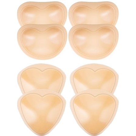 2 par selvklæbende bh-puder indsatser aftagelige push up brystforstærker til bikini, 2 former
