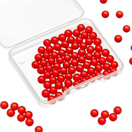 100 stk. Glass Quartz Perler 6mm Quartz Perlekuler Perler Røde Uborede Runde Glassperler Uten Hull Krystallklare Glass Charm Perler for DIY 