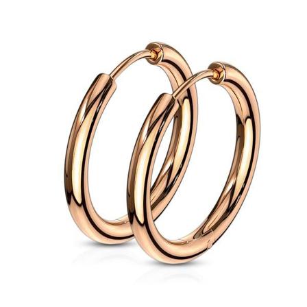 1Par 19 mm Hoops örhängen i Rödguldpläterad 316L kirurgiskt stål