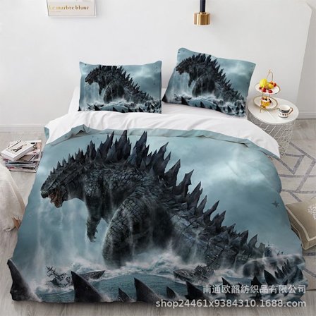25 nye Godzilla sengetøj fire-delt sæt boligtekstil sandvasket tre-delt sæt