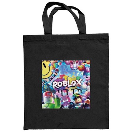 Stoffpose Stor fargerik Roblox-verden med mange karakterer, energirik spillillustrasjon perfekt for barnerom og spillinteresserte.