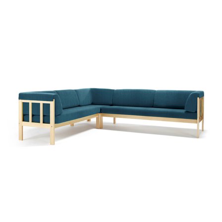 Ecksofa 3x3 KIM, Medley-Stoff, ozeanblau