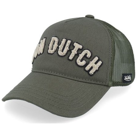 Von Dutch - Grön trucker Keps - Logo Dark Green A-Frame Trucker @ Hatstore
