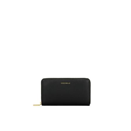 Coccinelle, Metallic Soft Wallet Czarny, Kobieta, Rozmiar: ONE Size