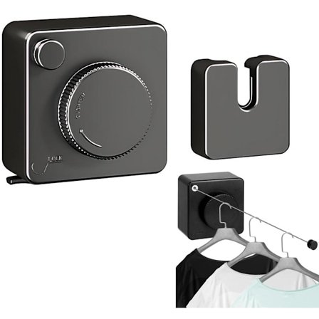 ING sisäänvedettävä pyykkinaru 4,2 m rullattava pyykkinaru teräsytimellä ja pyykkinaru pyykkiteline kuivausteline pyykkinaru musta