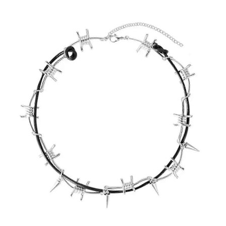 Justerbart taggtråd halsband och armband set dekorationsaccessoar för trendiga män och kvinnor med portabla designer