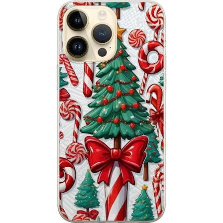 Kompatibel Mobilcover til Apple Apple iPhone 15 Pro Max Juletræ slikkager julgran ferie slik retro design kunst