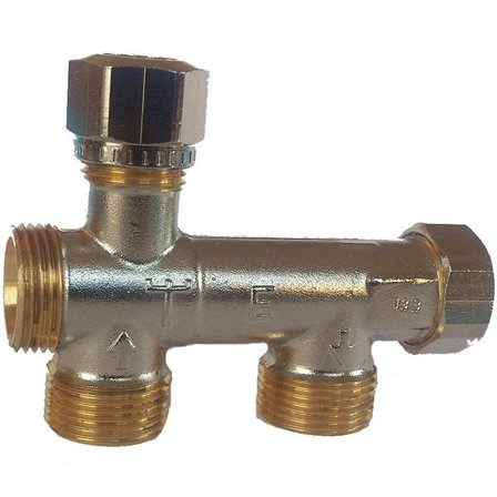 Danfoss 013G3155 Jakotukki Patteriliitäntään RA-KE, 1-putki, Lämmitys