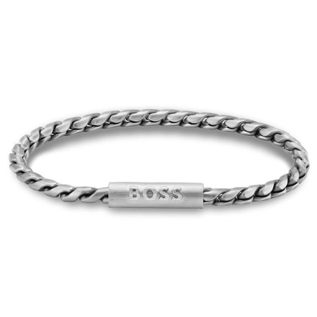 Silberfarbenes BOSS Doran Armband für Männer - Edelstahl Armbänder
