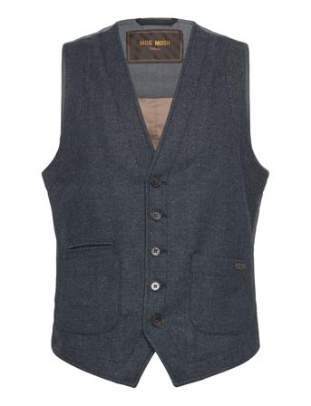 Mmgmason Herringb Waistcoat Habitvest Navy Mos Mosh Gallery