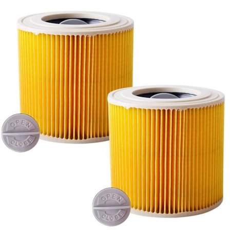 Två reservfilterpatroner för Kärcher WD2 och WD3P våt- och torrdammsugare. Tillbehör för ångtvätt.