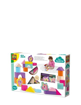 SES Creative | Wooden Building Blocks - Unicorn 52 Pcs | ONE SIZE