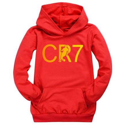 Barn Drenge Løse CR7 Ronaldo Hoodie Langærmet Hoodie Tøj Topper Rød