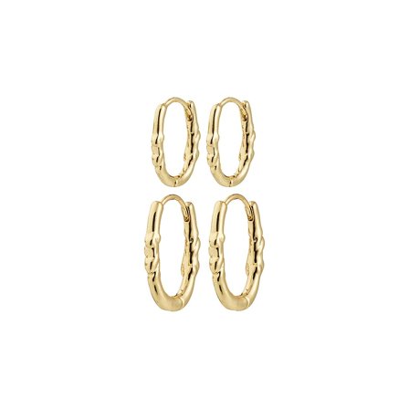 Pilgrim Hoop Øreringe SENSE 2-i-ét sæt - Guldbelagt, Tøj & Bolig, Smykker, Øreringe