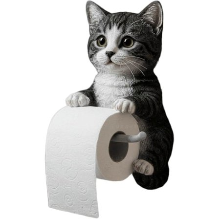 Kat Avis Holder, Sjov 3D Kat Papirshåndklædeholder, Sød Dekorativ Toiletpapirholder Vægmontering til Badeværelse Køkken, [qb]