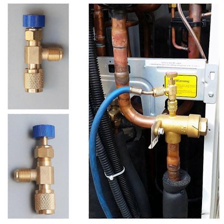 R22 R410 AC Ventil 1/4 Tommers Fyllingskobling A/C Kjølemiddelventil Klimaanlegg Reparasjon og Fluorid S