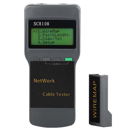 SC8108 Bærbar LCD Display Netværkstester Meter LAN Telefonkabel RJ45 Cat5e Cat6