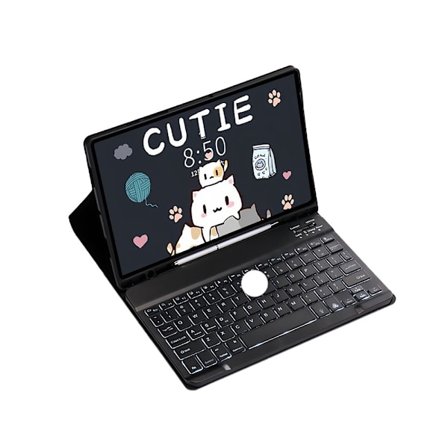 Bluetooth Tangentbordsfodral med Bakgrundsbelyst Tangentbord Kompatibelt med Samsung Galaxy Tab S9+/S10+/S9 Plus 12.4 tu