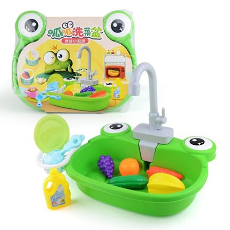 Lekset med diskho för barn med rinnande vatten, pedagogiska presenter för pojkar och flickor, grönt-4 (grönt)