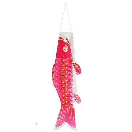 Japansk Karpe Vindstrømpe I Brisen Fade Resistant Fisker Koi Vindstrømpe Traditionel Hængende Flag & Banner Rose Red 40cm